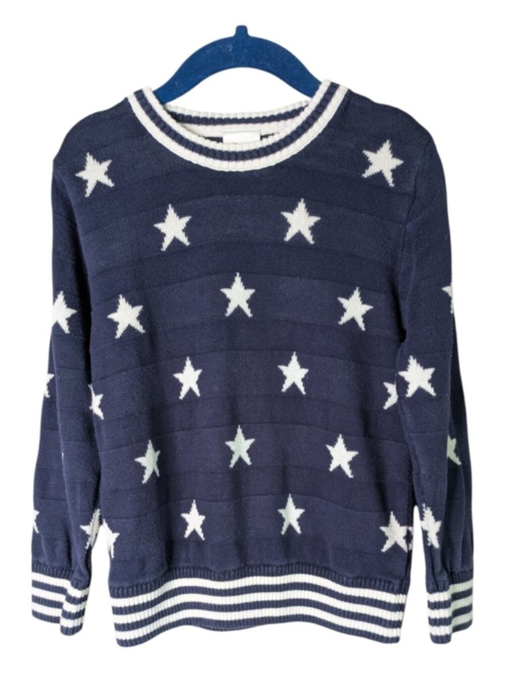Hanna Andersson Stars and Stripes Sweater Navy/White Cotton Size 4